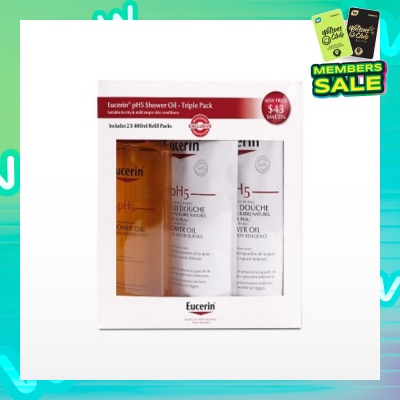 EUCERIN EUCERIN pH5 Shower Oil Triple Packset (Shower Oil 400ml + Refill Pack 400ml x 2s)