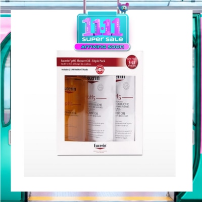 EUCERIN [CHRISTMAS] EUCERIN pH5 Shower Oil Triple Packset (Shower Oil 400ml + Refill Pack 400ml x 2s) image