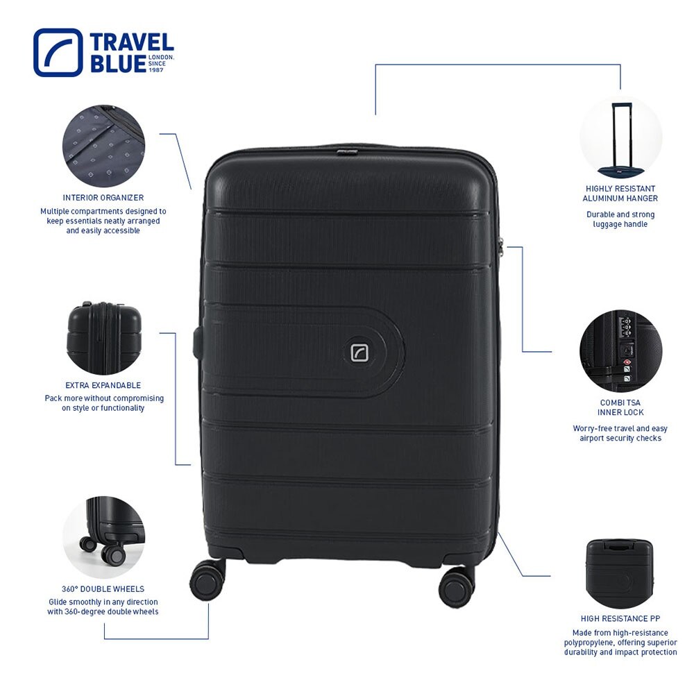 TRAVEL BLUE TB3307 Wanderer Cabin Luggage (S) Black 1s | Travel
