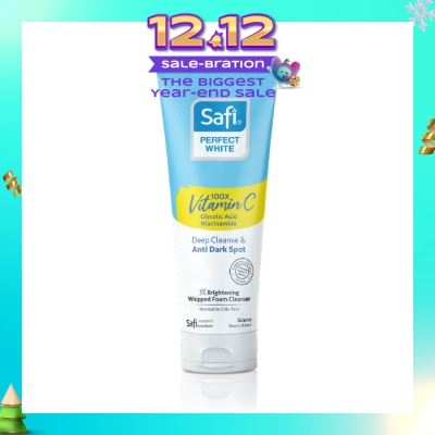 SAFI Perfect White 3X Whipped Foam Cleanser (100X Vitamin C + Morinamide + Glycolic Acid) 95g