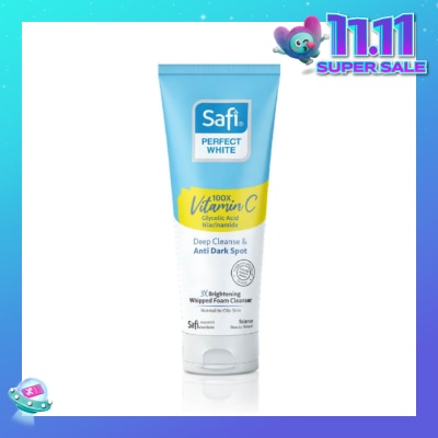 SAFI Perfect White 3X Whipped Foam Cleanser (100X Vitamin C + Morinamide + Glycolic Acid) 95g