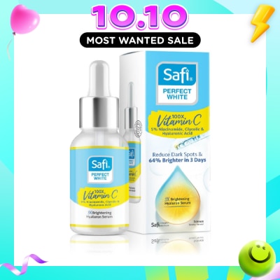 SAFI Perfect White 3X Brightening Hyaluron Serum (100X Vitamin C + Morinamide + Glycolic Acid) 30ml (Expiry: Jun`2027) image