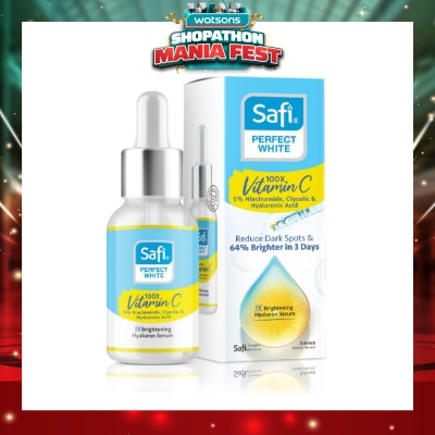 SAFI - Perfect White 3X Brightening Hyaluron Serum (100X Vitamin C + Morinamide + Glycolic Acid) 30ml