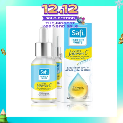 SAFI Perfect White 3X Brightening Hyaluron Serum (100X Vitamin C + Morinamide + Glycolic Acid) 30ml