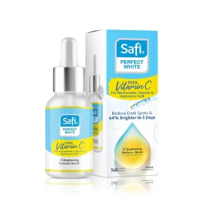 SAFI Perfect White 3X Brightening Hyaluron Serum (100X Vitamin C + Morinamide + Glycolic Acid) 30ml