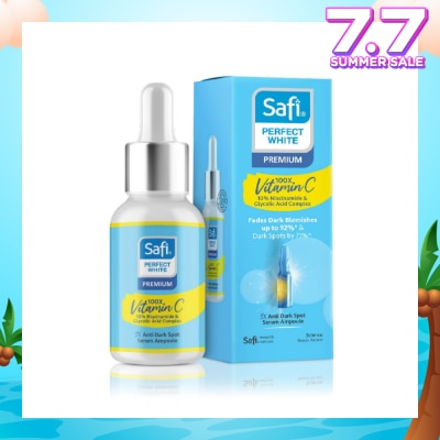 SAFI Perfect White 3X Anti Dark Spot Serum Ampoule (100X Vitamin C + Morinamide + Glycolic Acid) 30ml