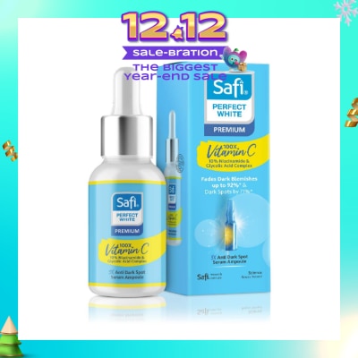 SAFI Perfect White 3X Anti Dark Spot Serum Ampoule (100X Vitamin C + Morinamide + Glycolic Acid) 30ml