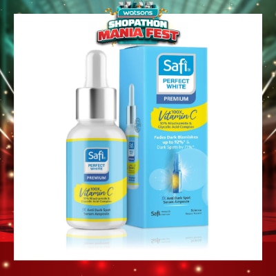 SAFI - Perfect White 3X Anti Dark Spot Serum Ampoule (100X Vitamin C + Morinamide + Glycolic Acid) 30ml