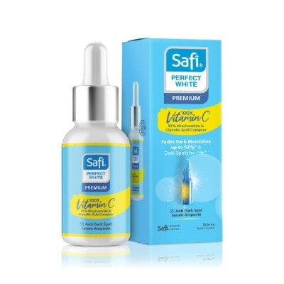 SAFI Perfect White 3X Anti Dark Spot Serum Ampoule (100X Vitamin C + Morinamide + Glycolic Acid) 30ml