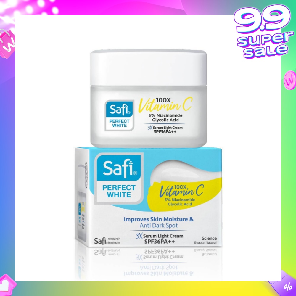 Perfect White 3X Serum Light Cream SPF36PA++ (100X Vitamin C + Morinamide + Glycolic Acid) 45g