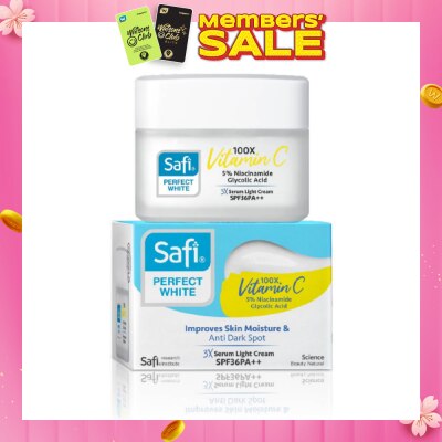 SAFI Perfect White 3X Serum Light Cream SPF36PA++ (100X Vitamin C + Morinamide + Glycolic Acid) 45g