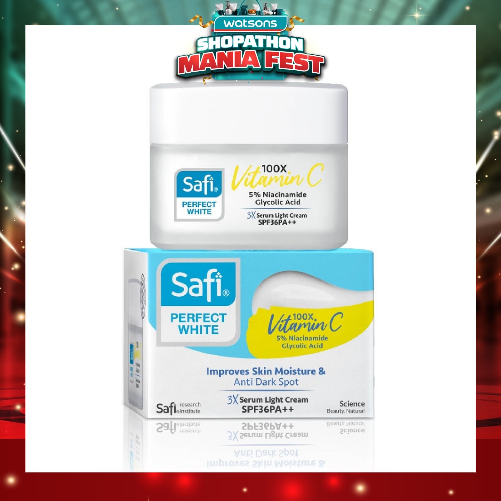 Perfect White 3X Serum Light Cream SPF36PA++ (100X Vitamin C + Morinamide + Glycolic Acid) 45g