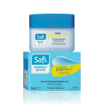 SAFI Perfect White 3X Gel Cream (100X Vitamin C + Morinamide + Glycolic Acid) 45g