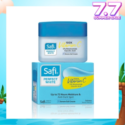 SAFI Perfect White 3X Gel Cream (100X Vitamin C + Morinamide + Glycolic Acid) 45g
