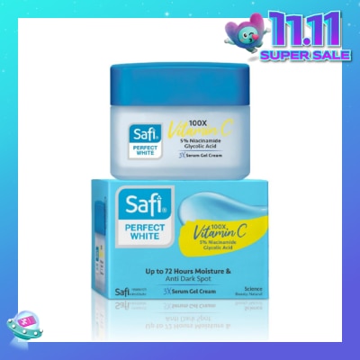 SAFI Perfect White 3X Gel Cream (100X Vitamin C + Morinamide + Glycolic Acid) 45g