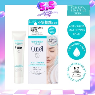 CUREL - Intensive Moisture Care Powder In Balm (Anti-Shine Mattifying Balm With Ceramides For Dry & Sensitive Skin) 34g