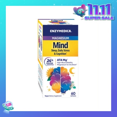 ENZYMEDICA Magnesium Mind Sleep, Daily Stress & Cognition* Vegan Dietary Supplement Capsule 60s