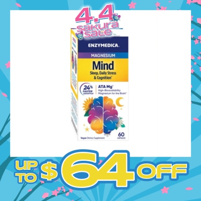 ENZYMEDICA - Magnesium Mind Sleep, Daily Stress & Cognition* Vegan Dietary Supplement Capsule 60s