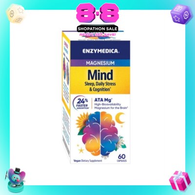 ENZYMEDICA - Magnesium Mind Sleep, Daily Stress & Cognition* Vegan Dietary Supplement Capsule 60s