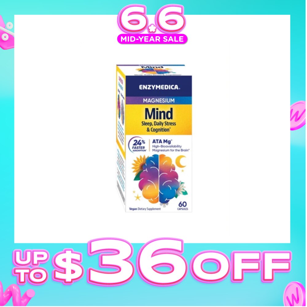 Magnesium Mind Sleep, Daily Stress & Cognition* Vegan Dietary Supplement Capsule 60s