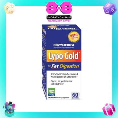 ENZYMEDICA - Lypo Gold For Fat Digestion Vegan & Kosher Dietary Supplement Capsule (Keto Friendly) 60s