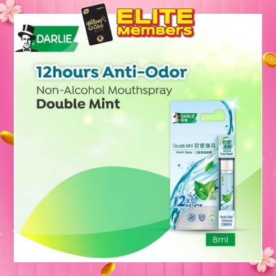 DARLIE Non-Alcohol Mouthspray Double Mint (Instant Fresh Breath + Removes 99.9% Bacteria) 8ml