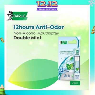 DARLIE Non-Alcohol Mouthspray Double Mint (Instant Fresh Breath + Removes 99.9% Bacteria) 8ml