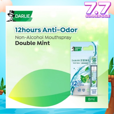 DARLIE Non-Alcohol Mouthspray Double Mint (Instant Fresh Breath + Removes 99.9% Bacteria) 8ml