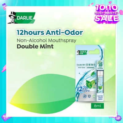 DARLIE Non-Alcohol Mouthspray Double Mint (Instant Fresh Breath + Removes 99.9% Bacteria) 8ml