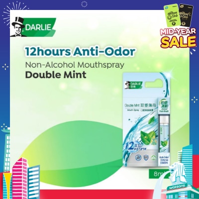 DARLIE Non-Alcohol Mouthspray Double Mint (Instant Fresh Breath + Removes 99.9% Bacteria) 8ml