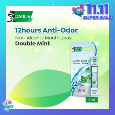 DARLIE Non-Alcohol Mouthspray Double Mint (Instant Fresh Breath + Removes 99.9% Bacteria) 8ml