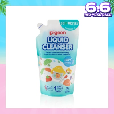 PIGEON Liquid Cleanser 100% Food Grade Ingredients Refill (0+ Month) 650ml