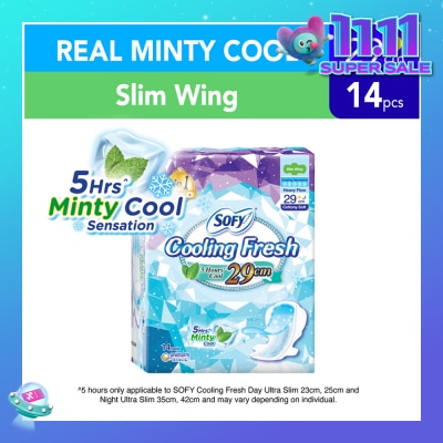 SOFY Cooling Fresh Night Slim Wing 29cm 14s