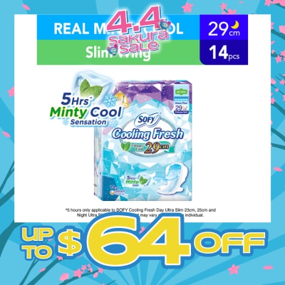 SOFY - Cooling Fresh Night Slim Wing 29cm 14s