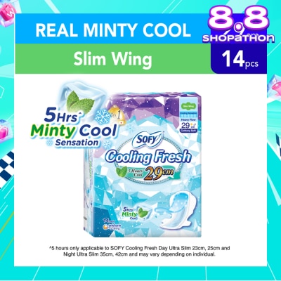 SOFY Cooling Fresh Night Slim Wing 29cm 14s