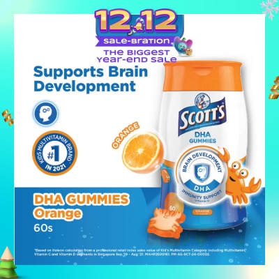 SCOTT'S DHA Gummies Orange 60 Gummies (Expiry: Mar`2026)