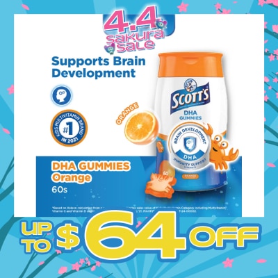 SCOTT'S - DHA Gummies Orange 60 Gummies (Expiry: Mar`2026)