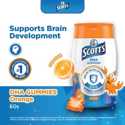 SCOTT'S DHA Gummies Orange 60 Gummies (Expiry: Mar`2026)