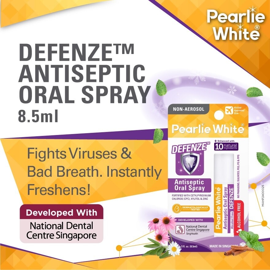 Defenze Alcohol Free Antiseptic Oral Spray (To Fight Viruses & Bad Breath) 8.5ml