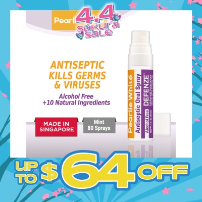 PEARLIE WHITE® - Defenze Alcohol Free Antiseptic Oral Spray (To Fight Viruses & Bad Breath) 8.5ml
