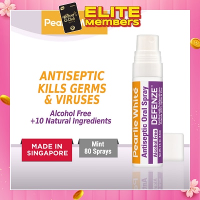 PEARLIE WHITE® Defenze Alcohol Free Antiseptic Oral Spray (To Fight Viruses & Bad Breath) 8.5ml