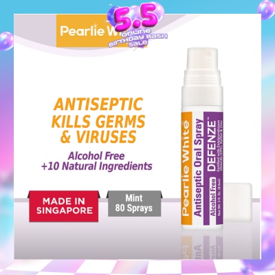 PEARLIE WHITE® - Defenze Alcohol Free Antiseptic Oral Spray (To Fight Viruses & Bad Breath) 8.5ml (Expiry: Feb`2027)