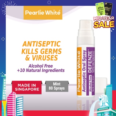 PEARLIE WHITE® Defenze Alcohol Free Antiseptic Oral Spray (To Fight Viruses & Bad Breath) 8.5ml