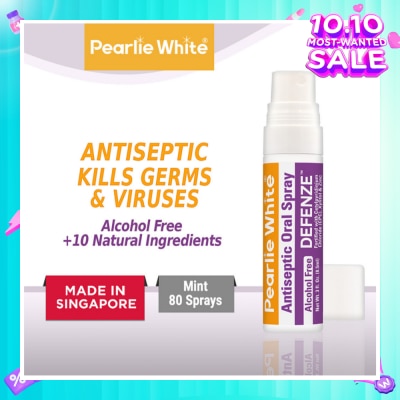 PEARLIE WHITE® Defenze Alcohol Free Antiseptic Oral Spray (To Fight Viruses & Bad Breath) 8.5ml