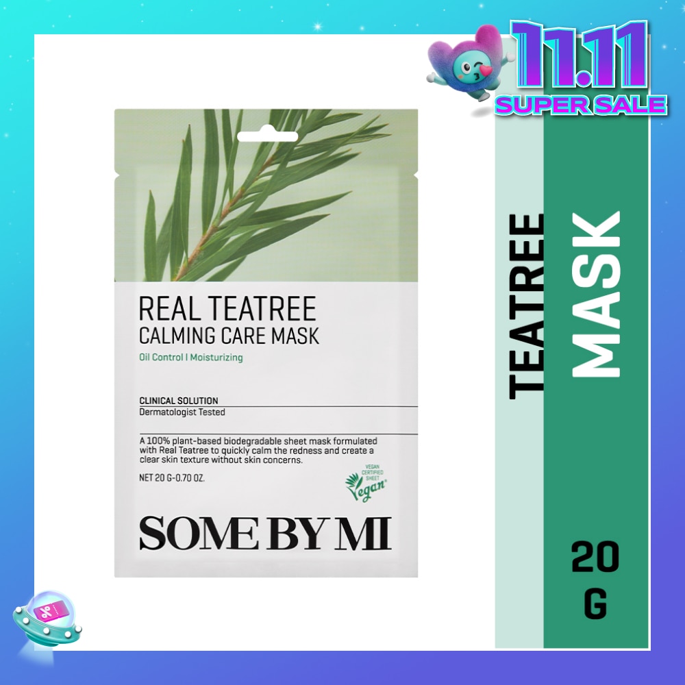 Real Teatree Calming Care Sheet Mask (To Hydrating Relief & Clear Skin Texture) 1s