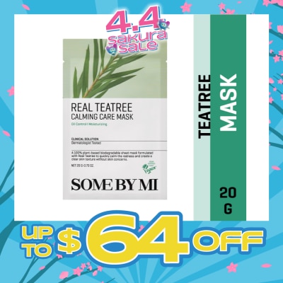 SOME BY MI - Real Teatree Calming Care Sheet Mask (To Hydrating Relief & Clear Skin Texture) 1s