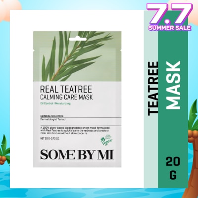 SOME BY MI Real Teatree Calming Care Sheet Mask (To Hydrating Relief & Clear Skin Texture) 1s