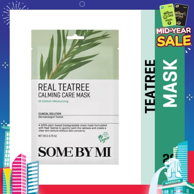 SOME BY MI Real Teatree Calming Care Sheet Mask (To Hydrating Relief & Clear Skin Texture) 1s