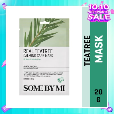 SOME BY MI Real Teatree Calming Care Sheet Mask (To Hydrating Relief & Clear Skin Texture) 1s
