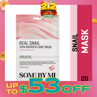 SOME BY MI Real Snail Skin Barrier Care Sheet Mask (To Clear Skin & Radiance Care) 1s